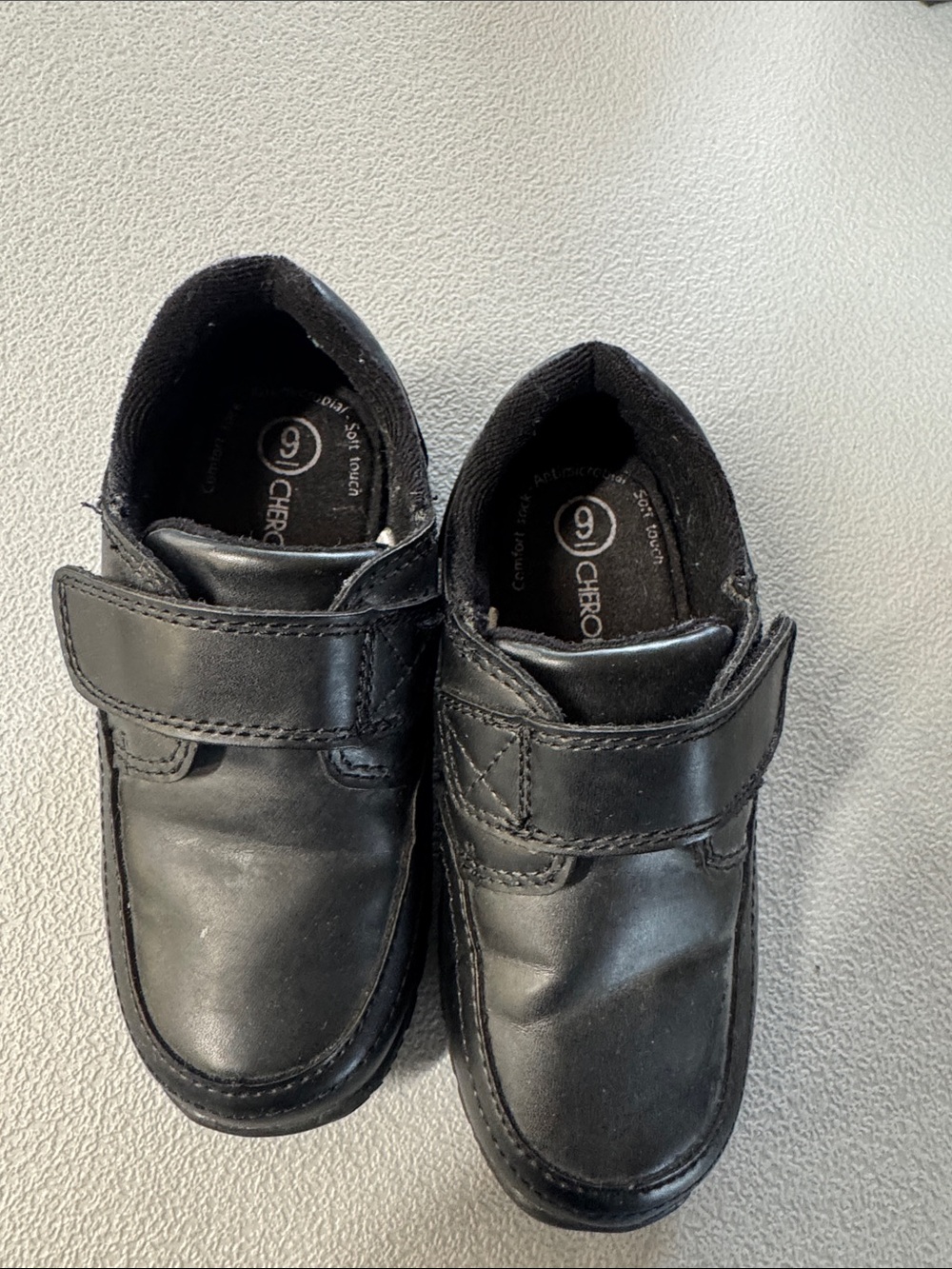 Cherokee Black Kids Velcro Dress Shoes
